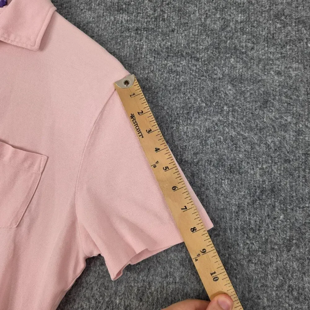 Ralph Lauren Purple Label Polo Shirt Men Medium Pink Pique Knit Casual Preppy